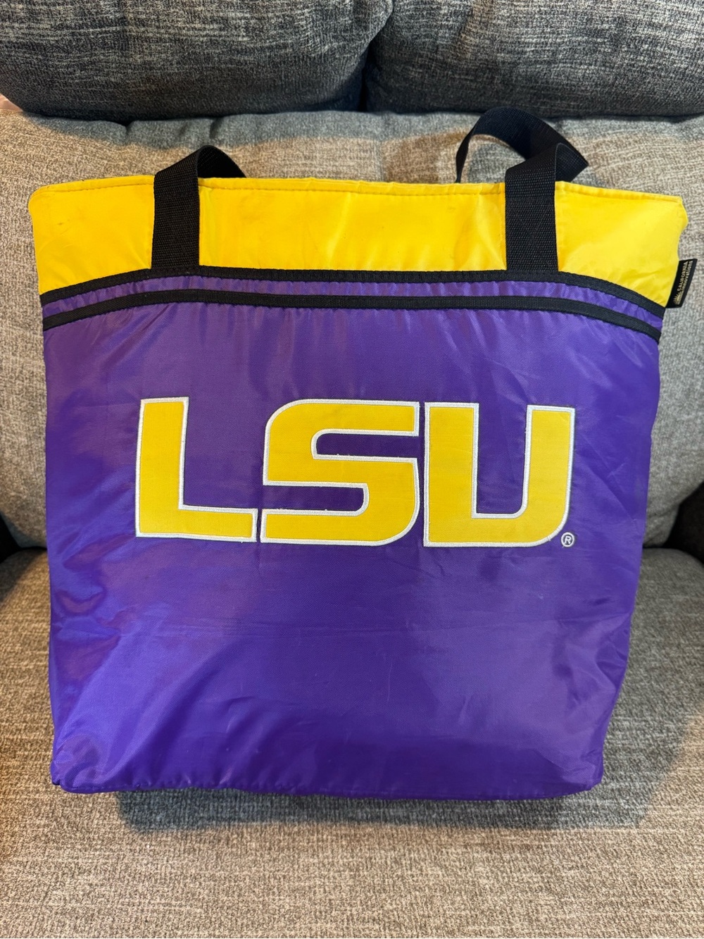 LSU Tigers insulated thermal tote bag, purple/gold Louisiana State University